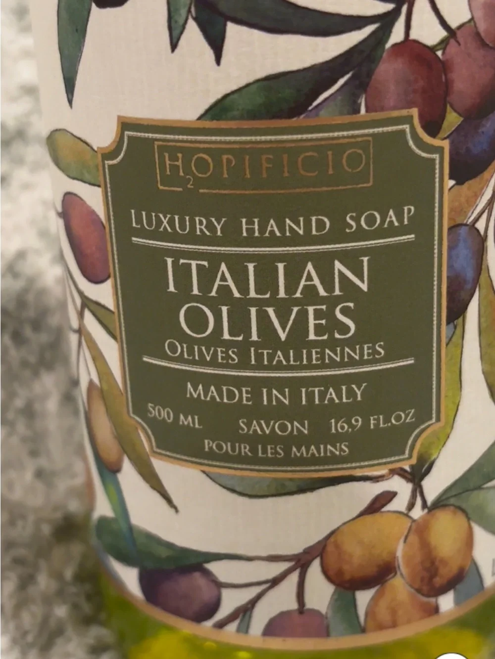 Hopificio Italian Olives Luxury Hand Soap NWT 16.9oz